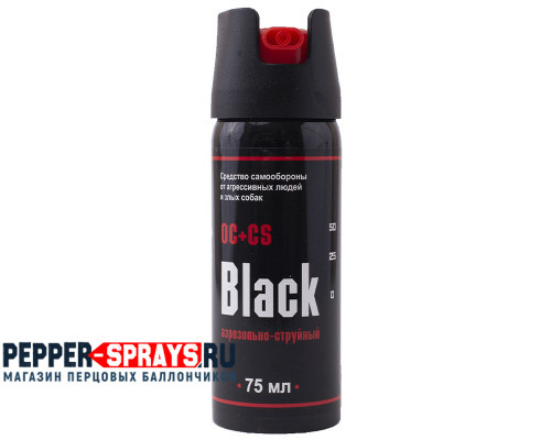 Перцовый (газовый) баллончик «Black» 75 мл, аэрозольно-струйный, ОC+CS